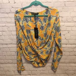 For Love & Lemons Aloha Top Birds of Paradise Gold